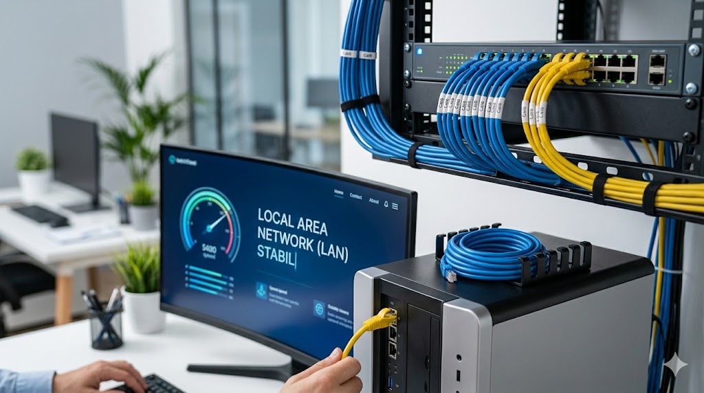 cara membangun jaringan komputer lokal (LAN) yang stabil